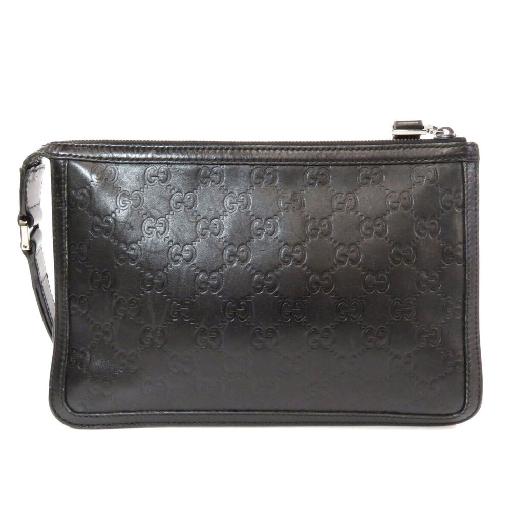 Gucci ssima GG Shima Bag Clutch Leather Black